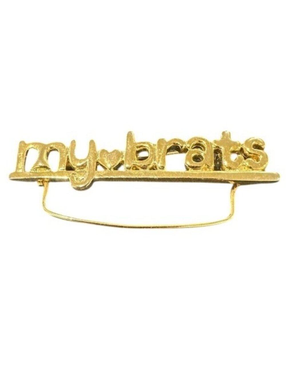 Vintage Brooch Gold Tone My Brats Pin Brooch Signed KIS 90s Y2K Womens Jewelry